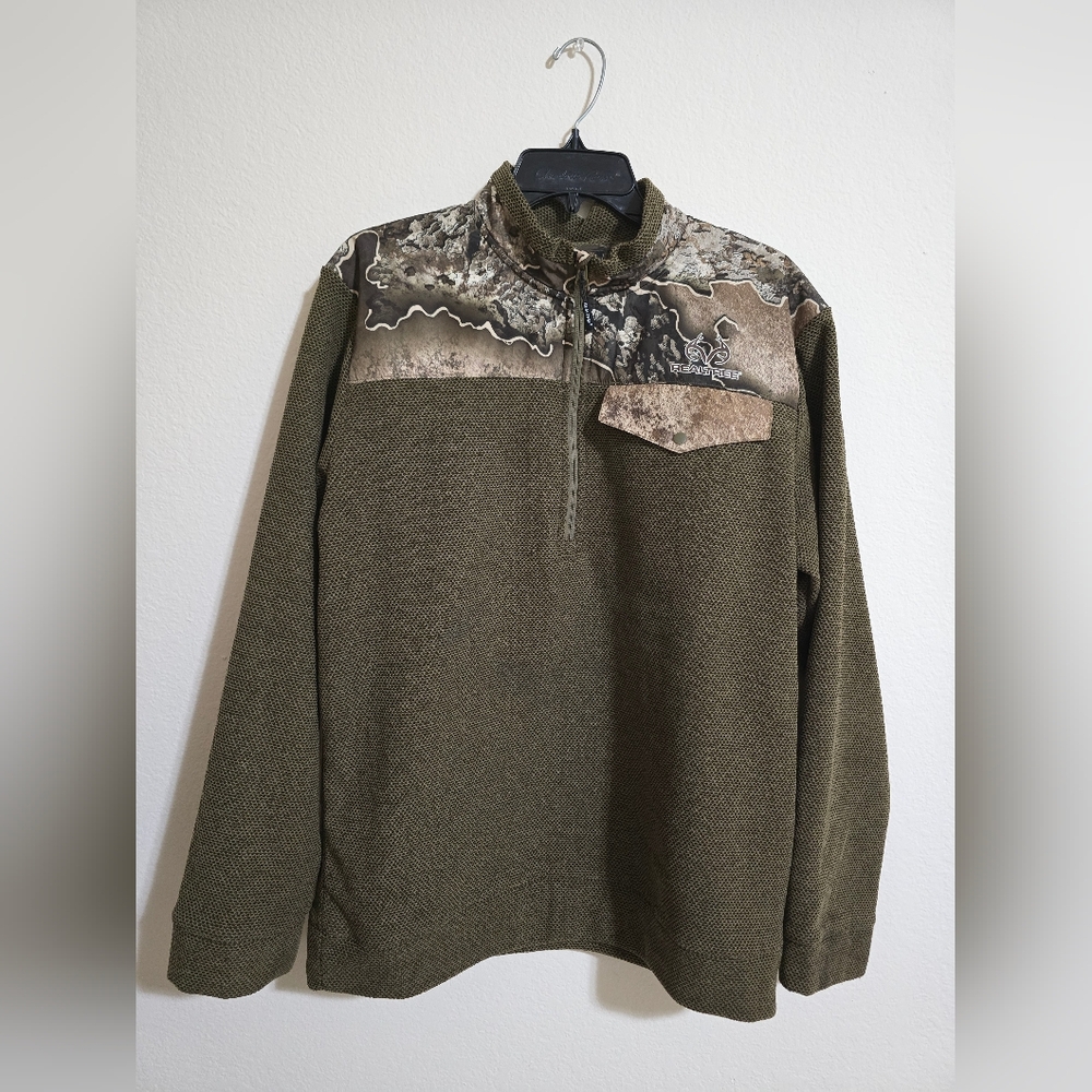 Real Tree Camo Quarter-Zip Pullover Men Size M